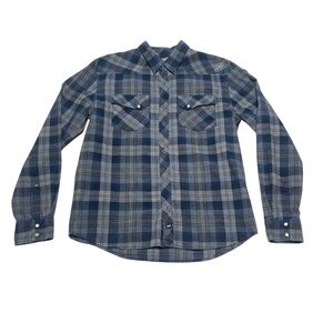 2010 Vans Plaid Snap Long Sleeve Shirt Men’s Size Medium Grunge Skate Y2K